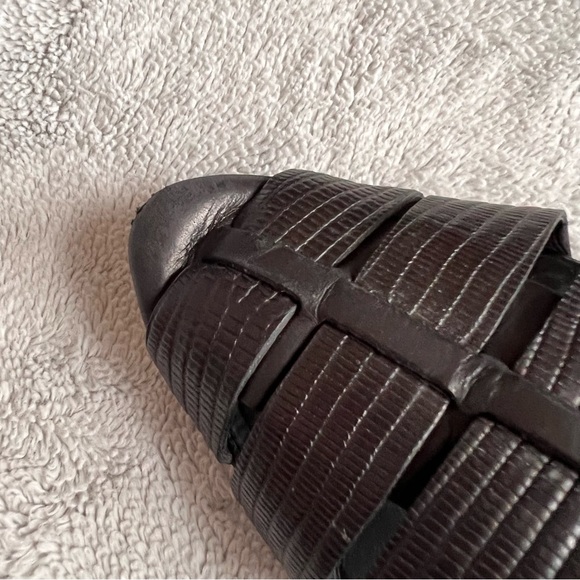 Vince Neves D'orsay Structured Leather Contemporary Woven Flats Black Sz 7 - Picture 10 of 14